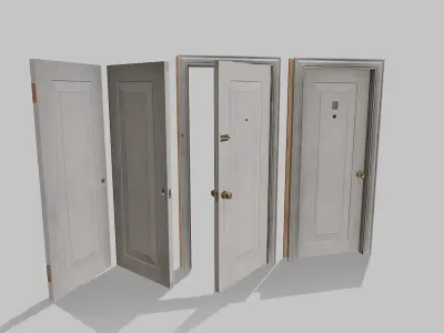 Door white 06 Low-poly 3D model