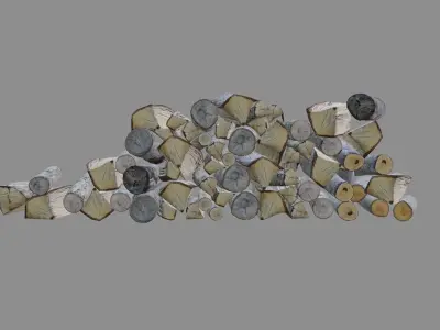 Wood logs Low-poly 3D model