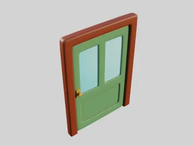 Cartoon Doors Collection 1 Low-poly 3D model