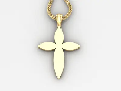 Light Gold 18K Cross Pendant 1CP069 3D print model