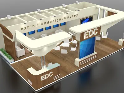 Exhibition Stand Design 10 meter x 6 meter 3 side open 3D model