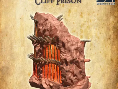 Old Cliff Prison Tabletop Terrain 28 MM 3D print model