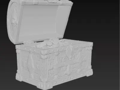 Ornate Treasure Chest High-Quality 3D Model Low-poly 3D model