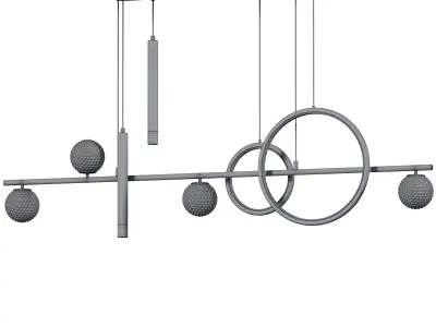 Modern LED Pendant Lights Linear LED Chandelier 3D model