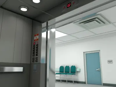 Elevator Lobby Scene MAX 3D model