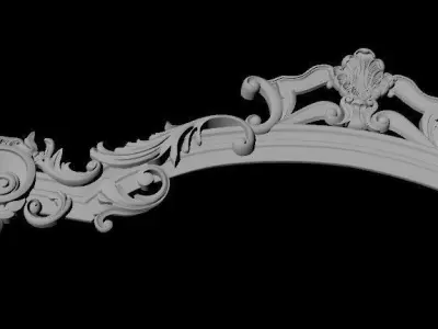 mirror ornate gold frame 3D model