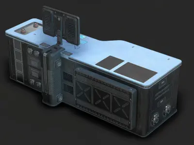 Sci Fi Lab Table Low Poly Low-poly 3D model