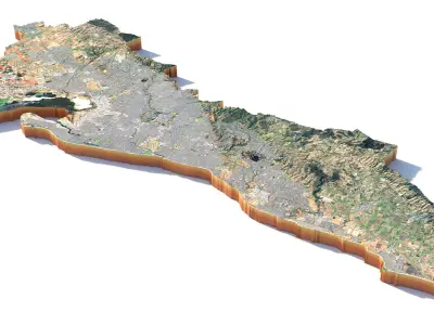 Adelaide city in Australia 3D model