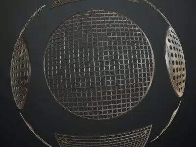 Multi-Pattern Industrial Wire Mesh Grill PBR Seamless Texture