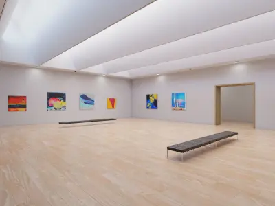 Art Museum Gallery Interior 11  Low-poly 3D model