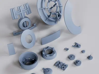 Jedi Training Remote parts 3D print model