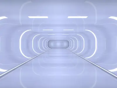 Sci Fi Tunnel Low-poly 3D model 11