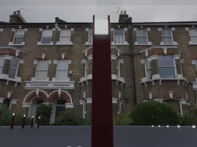 Street Light 8 Bollard 800mm Dark Red Version 4 Low-poly 3D model