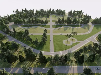 public park-Private Park Landscape 3D model