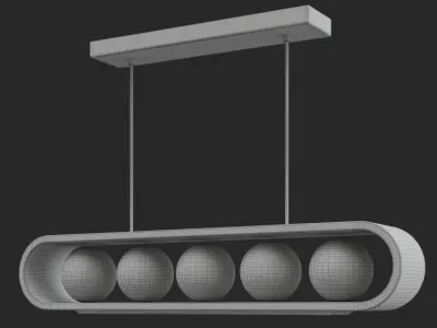 INGERLINE pendant light with six bulbs hanging from ceiling 3D model