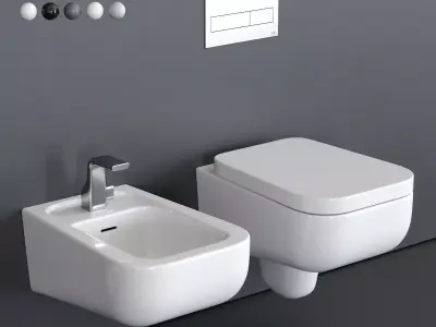 Ceramica Flaminia Como Wall-Hung WC Low-poly 3D model