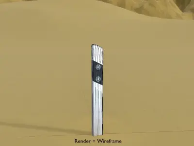 Delineator posts with white reflectors L Low-poly 3D model