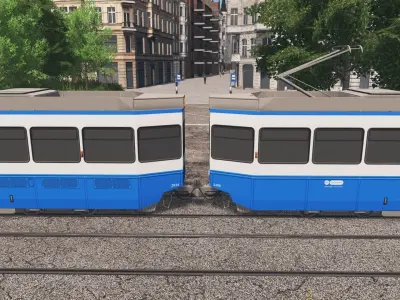 Zurich Tram 2000 Low-poly 3D model