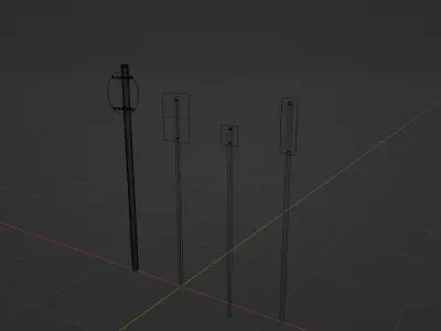 Different Road and Traffic Signs for BLENDER 3D model