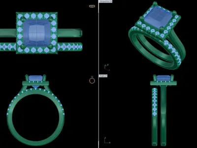 Iight Weight Engagement Ring 3D print model 4