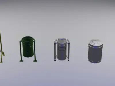 Bin 3D Model trash cans Free 3D model
