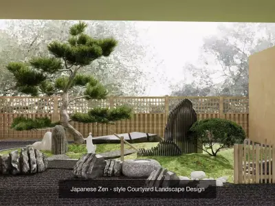 Japanese-style garden combination 3D Model Pack