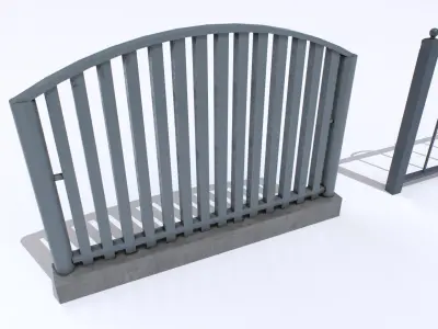 Metal Fences Pack 4 Low-poly 3D model