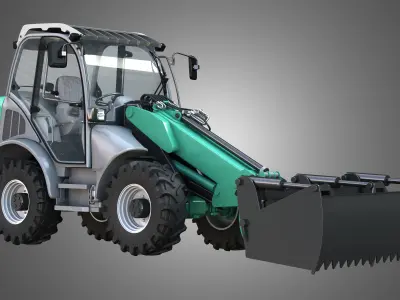 Loader KL80-8T  with Silage Cutter - Front Loader 3D model