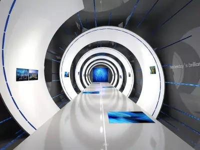 Futuristic Exhibition Tunnel 3D model
