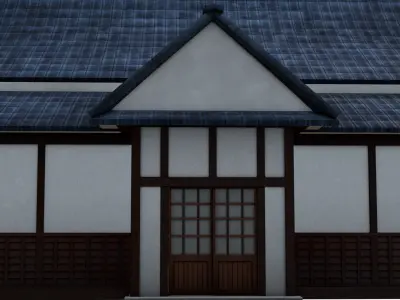 Japanese Training House - Dojo Low-poly 3D model