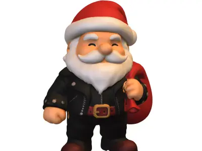 Santa noel pack festive Low-poly 3D model