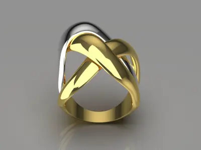  woman gold ring gr0009 3D print model