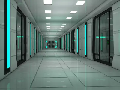 Sci Fi Prison Corridor Interior 3D model