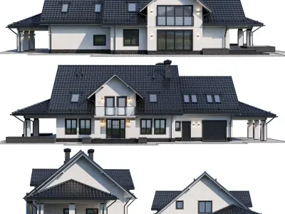 Privat house 4 with Blender file 3D model