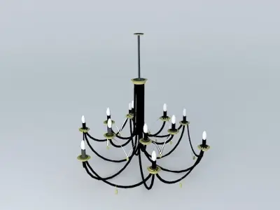 Iron and brass ceiling lamp. Free 3D model