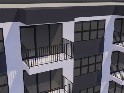 Apartment Building 010 3D model