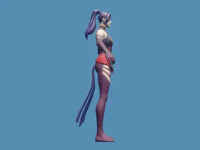 Fortnite Psylocke Low-poly 3D model