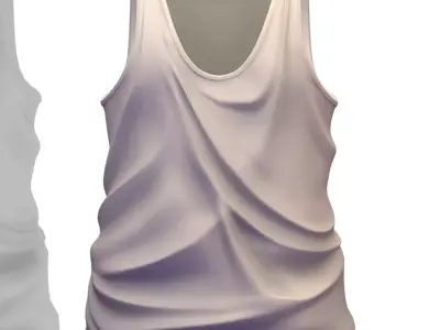 Cartoon High Poly Subdivision White T-shirt 3D Model Low-poly 3D model