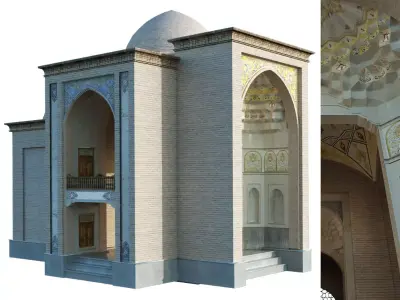 old islamic turkish tomb set 140 Low-poly 3D model