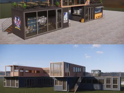 Container coffee shop-8 3D model