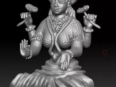 LAKSHMI statue of hindu goddess 3D model