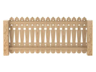 Wooden fencing 3D model