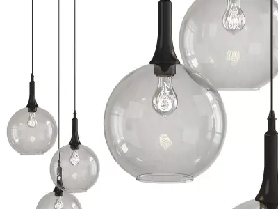 Beckett Trio Pendant Light Low-poly 3D model