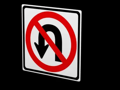Street Sign Square Low-poly 3D model