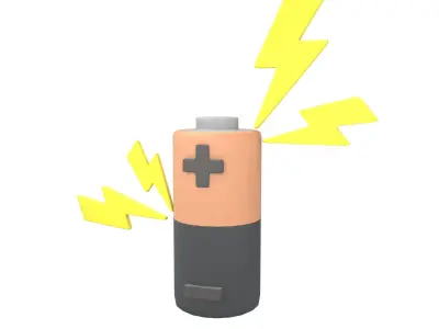 Battery Leakage Icon v1 003 Low-poly 3D model