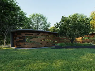 parametric facade design scene  3D print model