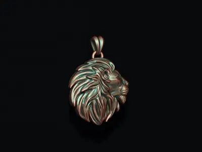 Rounded Lion pendant 3D print model