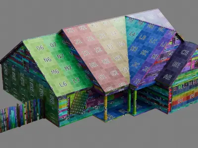 Abandoned Residential House v2 Low-poly 3D model