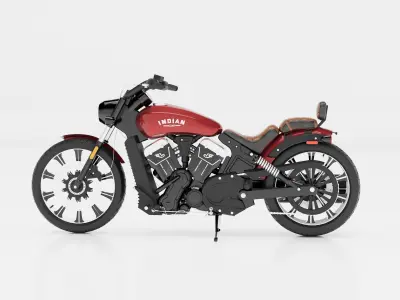 Indian Scout 3D Model with Back Seat Motorcycle 3D model