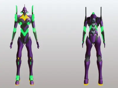 Evangelion Unit 01 - Lowpoly 3D Model Low-poly 3D model